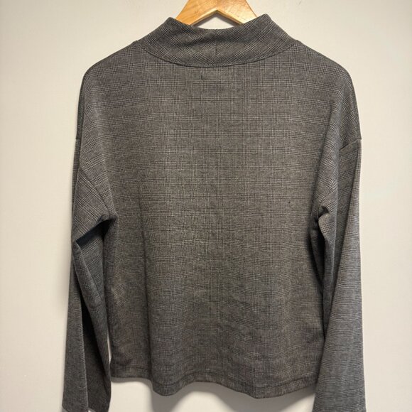 Madewell Grey Glen Plaid Mock Neck Top Med - Picture 8 of 8